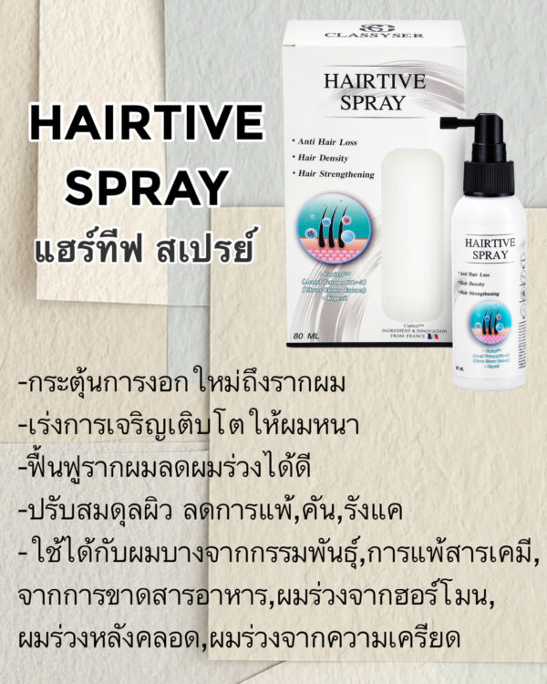 HAIRTIVE SPRAY(แฮร์ทีฟ สเปรย์) ลดผมร่วง,ลดผมบาง - Image 3